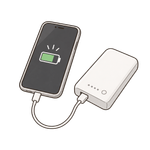 スマホとモバイルバッテリーの画像